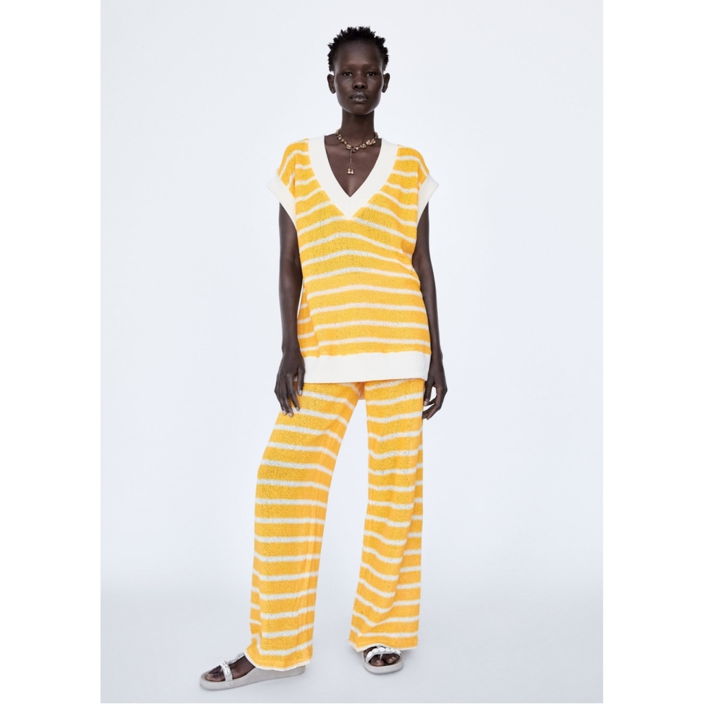 Zara knit flared pants and top set